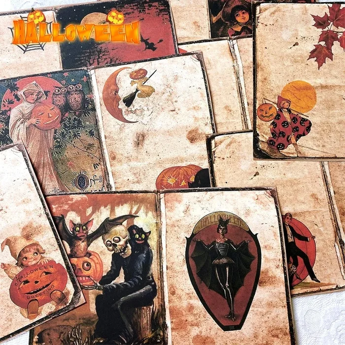 Retro Dark Halloween Horror Large Size Journal Background Paper