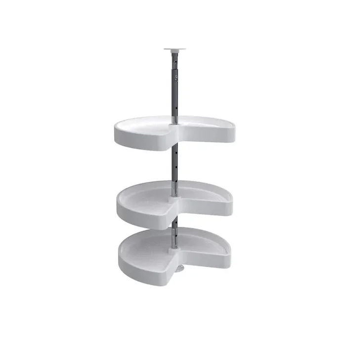 Rev-A-Shelf 18 in White Polymer Kidney Lazy Susans 3-Shelf