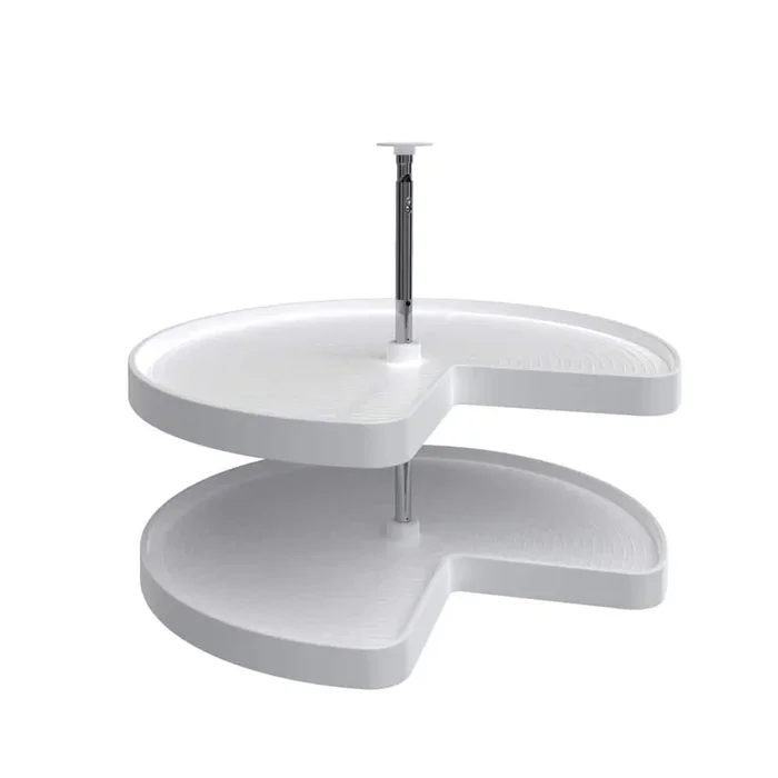 Rev-A-Shelf 32 in White Polymer Kidney Lazy Susans 2-Shelf