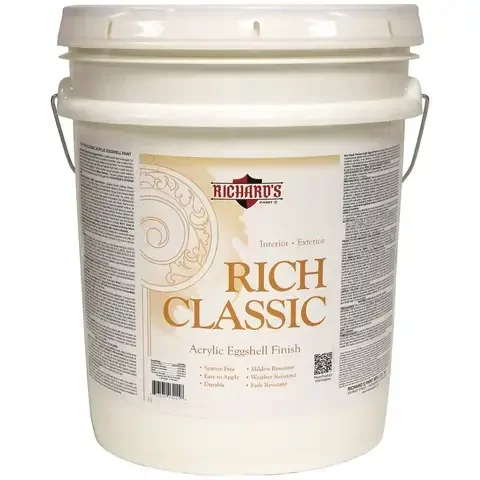 Richard’s Paint Rich Classic Eggshell White Base Interior/Exterior Paint Exterior and Interior 5 gal