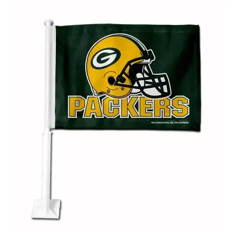Rico Black/Yellow Packers Helmet Green Car Flag 6 pk