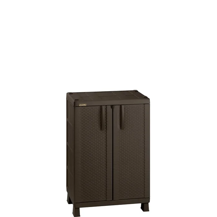 Rimax 2-shelf Rattan-look All-purpose Resin Storage Cabinet, Brown