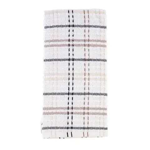 Ritz Royale Latte Cotton Check Kitchen Towel 1 pk