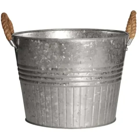 Robert Allen 10 in. W Metal Planter Galvanized