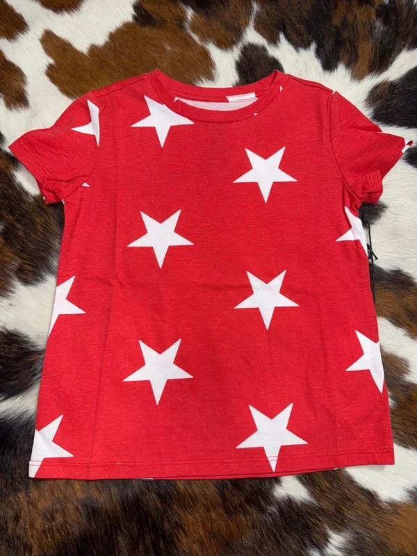 Rock & Roll Girl’s Red All Over Stars T-Shirt