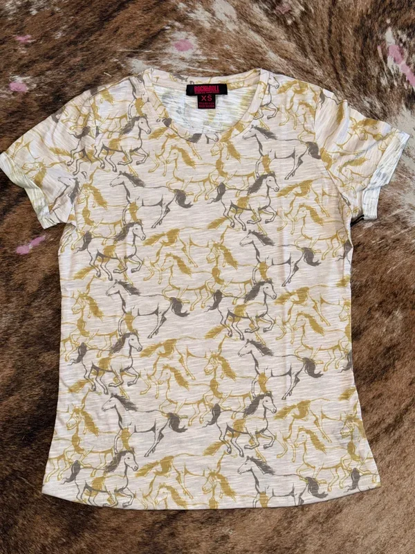 Rock & Roll Women’s Horse Print T-Shirt