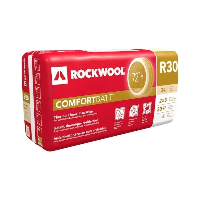 ROCKWOOL Insulation Comfortbatt R-30 23″ x 47″ x 7.25″ 30.07 SF