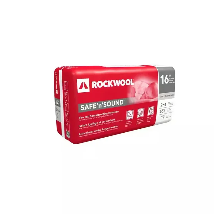 ROCKWOOL Insulation Mineral Wool Safe ‘n’ Sound 3 in, x 16.25 in. x 47 in. (65 sq. ft.)