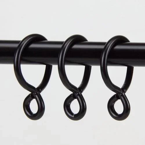 Rod Desyne 10-Pack 1-in Black Curtain Ring