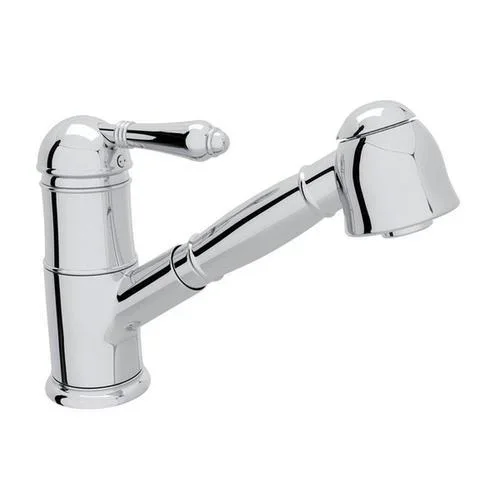 Rohl Italian Kitchen Patrizia Polished Chrome 1-Handle Deck-Mount Pull-Out Handle Kitchen Faucet