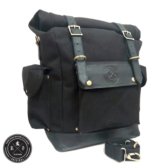 Rolltop Side Panniers (Black) by R9Kustoms