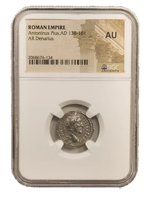Roman Silver Denarius Of Antoninus Pius (Ad 138-161) Ngc(Au)