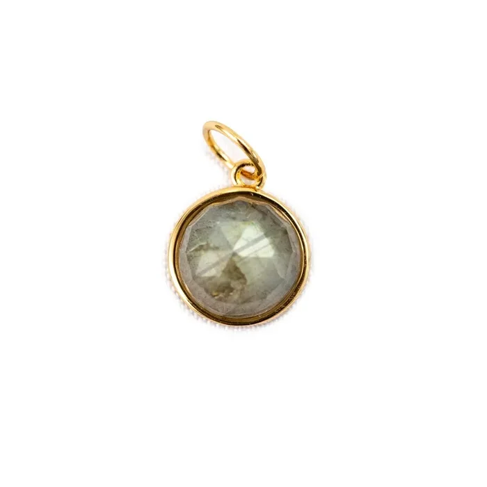 ***Round Labradorite Charm – 0.4″