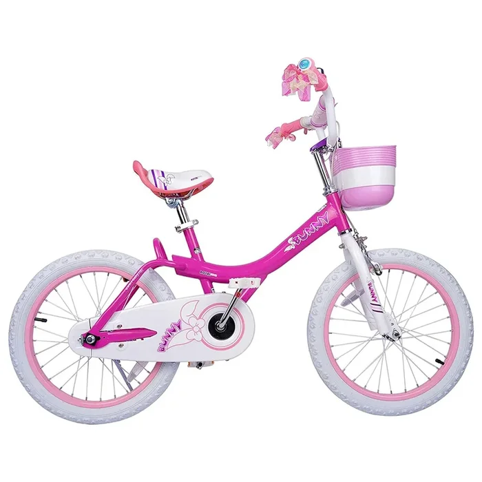 RoyalBaby Princess Girl Kids Outdoor Bicycle 18″ with Kickstand, Bunny/Fuchsia