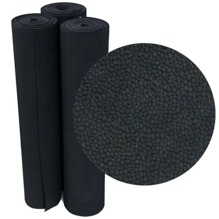 Rubber-Cal “Tuff-n-Lastic” Rubber Runner Mat – 1/8 in x 48 in x 4 ft Rolled Rubber Flooring – Black