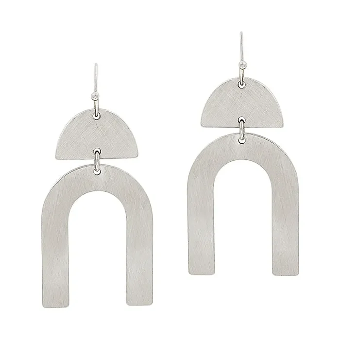 Ruby U Shaped Geometric Earrings