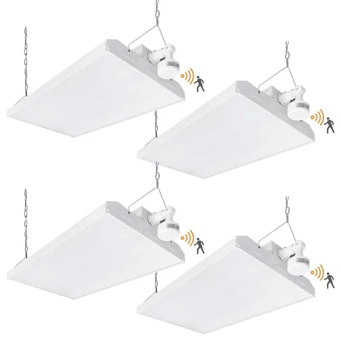 RUN BISON 2 ft. 600-Watt Equivalent Integrated LED High Bay Light with Motion Sensor120-277V 20,925 Lumens 5000K(4-Pack)