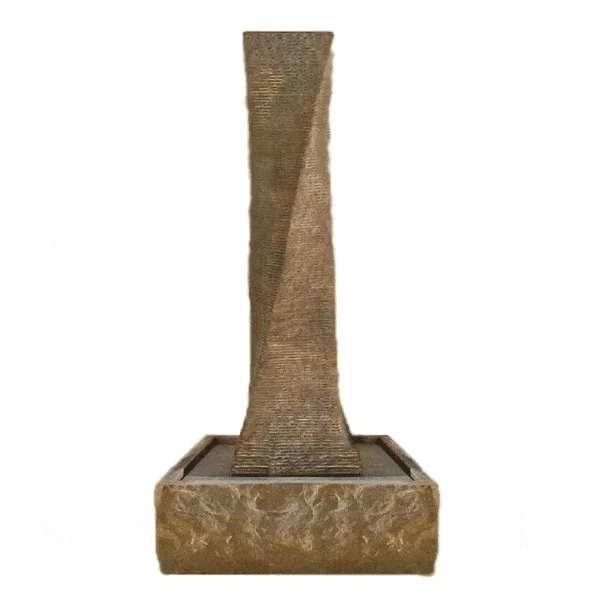 Rustic Twist Outdoor Cast Stone Garden Fountain