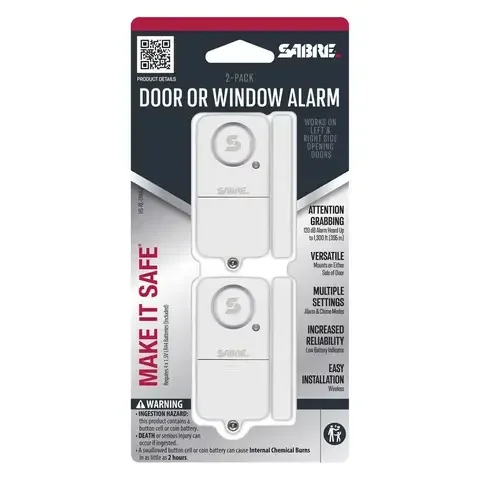 Sabre Battery Powered Indoor White Door Alarm