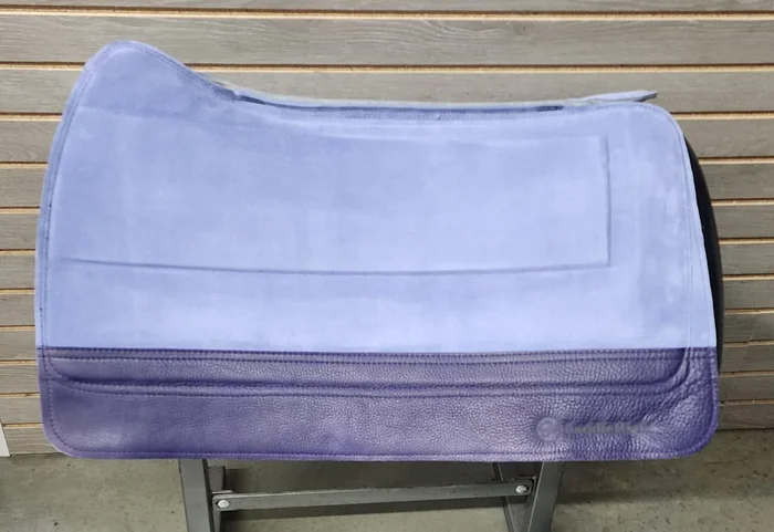 SaddleRight Saddle Pad 28″ x 32″ – Periwinkle Suede & Grape Grizzly