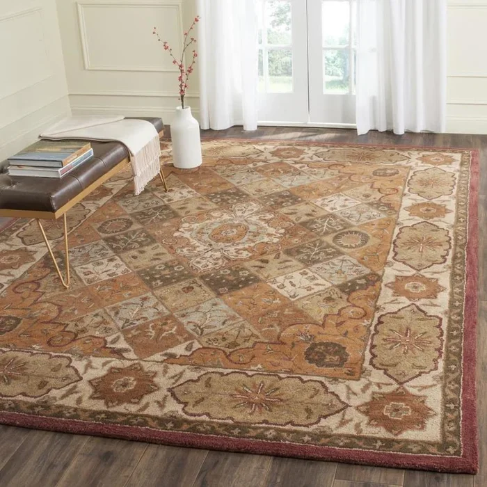 Safavieh Heritage Gwali 4 x 6 Rust/Ivory Indoor Floral/Botanical Oriental Handcrafted Area Rug
