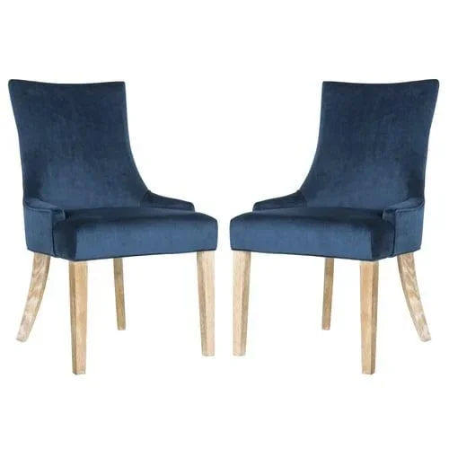 Safavieh Set of 2 Lester Contemporary/Modern Cotton Upholstered Side Chair (Wood Frame)