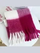 Scarf Women’s Super Soft Warm Red/Pink/White Rtrpws