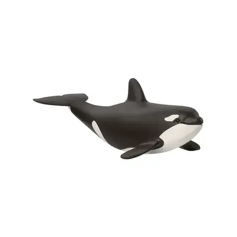Schleich Wild Life Baby Orca Toy Black/White