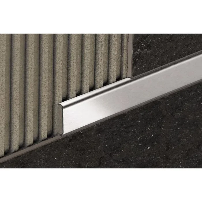 Schluter Systems Designline 0.25-in W x 98.5-in L Stainless Steel Tile Edge Trim