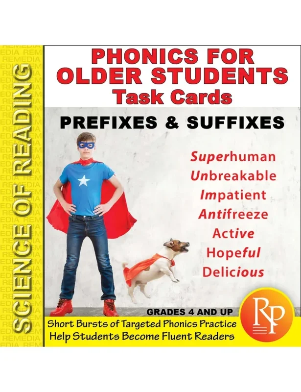 Science Of Reading – Phonics For Older Students: Prefixes & Suffixes Task Cards