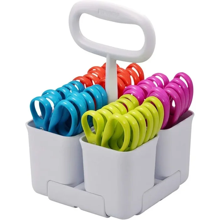 Scissor Caddy With 24Ct Sharp 5″ Guppy Scissors
