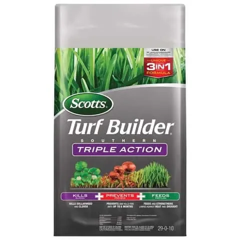 Scotts Turf Builder Southern Triple Action Weed & Feed Lawn Fertilizer For All Grasses 8000 sq ft