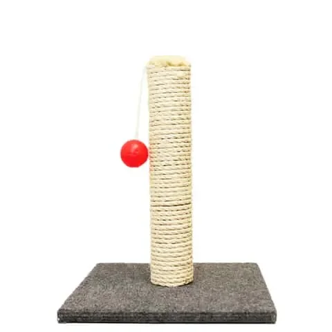 Scruffys Beige Rope/Rubber Sisal Scratch Post Cat Toy Large 1 pk