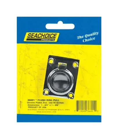 Seachoice Chrome-Plated Zinc 1-3/4 in. L X 1-3/8 in. W Flush Ring Pull 1 pk