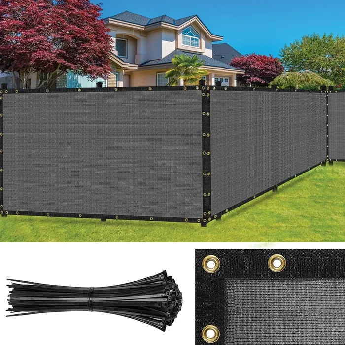 SEALTECH 5-ft H x 15-ft W Gray Non-Recycled Polypropylene Chain Link Fence Screen
