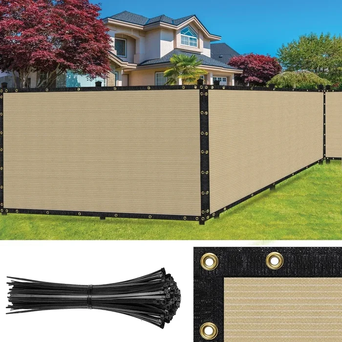 SEALTECH 8-ft H x 20-ft W Beige Non-Recycled Polypropylene Chain Link Fence Screen