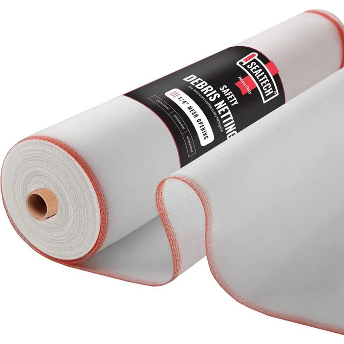 SEALTECH White-8.5 ft. X 100 ft. Debris Netting Rolls – Fire Retardant,1/4 in. Mesh Roll