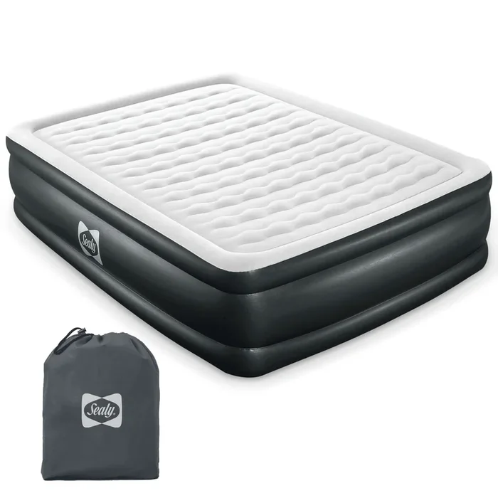 Sealy Tritech Queen Sized 20″ Air Mattress Bed 2 Person w/Built-In AC Pump & Bag
