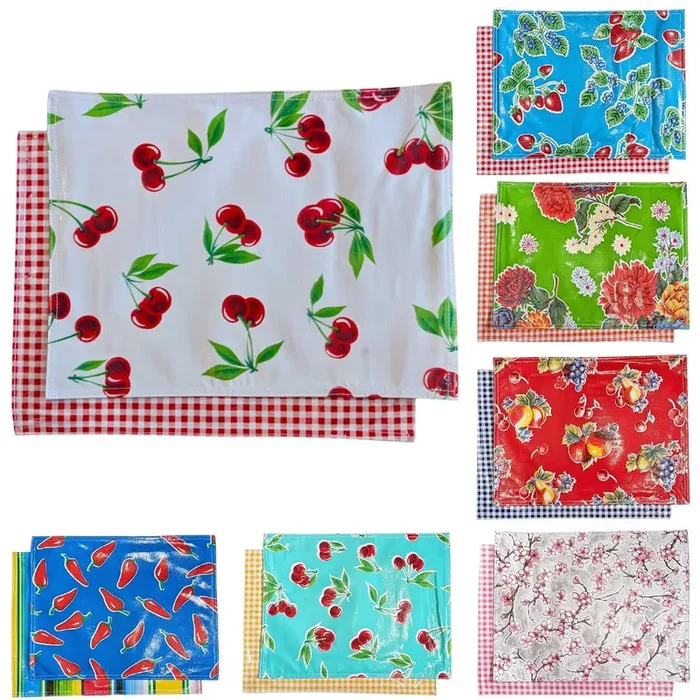 Set of 2 Reversible Oilcloth Place Mats – Choice of Style