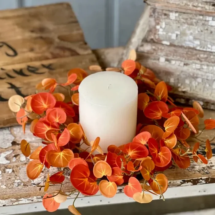 Setting Sun Autumn Floral Candle Ring