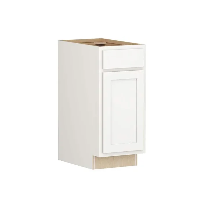 Shaker Partial Overlay 15 in. W x 24 in. D x 34.5 in. H Plywood Assembled Base Kitchen Cabinet in Linen White