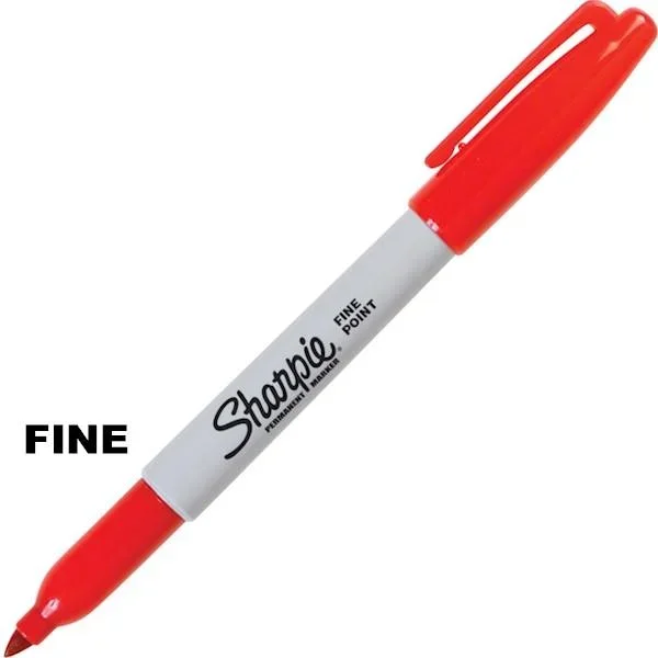 Sharpie Super Marker, Red Permanent, 12/box