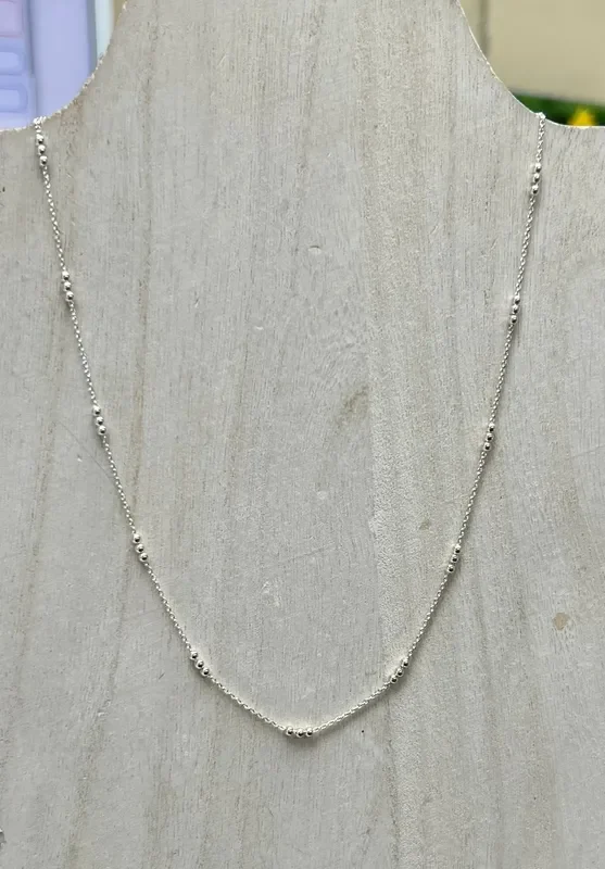 Sheila Sterling Silver Bead Necklace