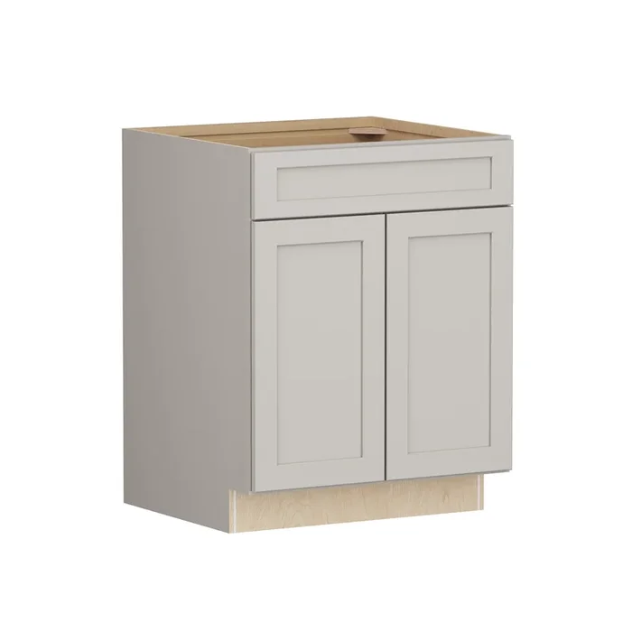 Shenandoah PRO Express Breckenridge 27-in W x 34.5-in H x 24-in D Stone Full Overlay Maple 1-Drawer Base Fully Assembled Plywood Cabinet (Recessed Panel Shaker Style)