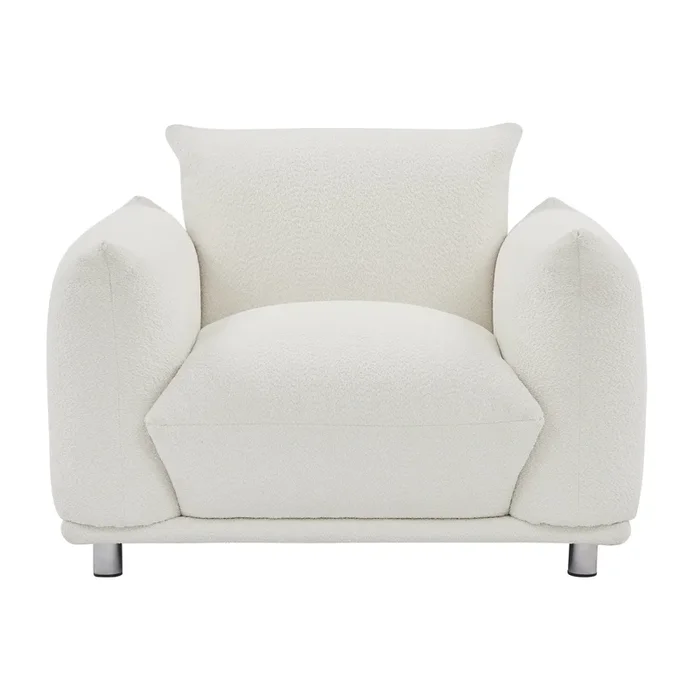 Sherpa Accent Chair Single Sofa 42″W Accent Chair for Bedroom Living room Apartment, White