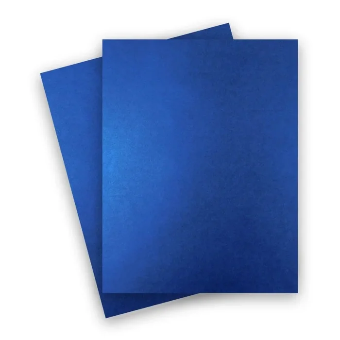 Shine Blue Satin – Shimmer Metallic Card Stock Paper – 8.5 X 11 – 92Lb Cover (249Gsm) – 25 Pk
