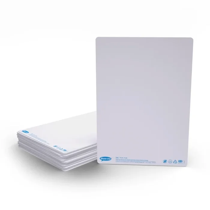 Show-Me Pack Of 35 X A4 Plain/Plain Dry Erase Boards