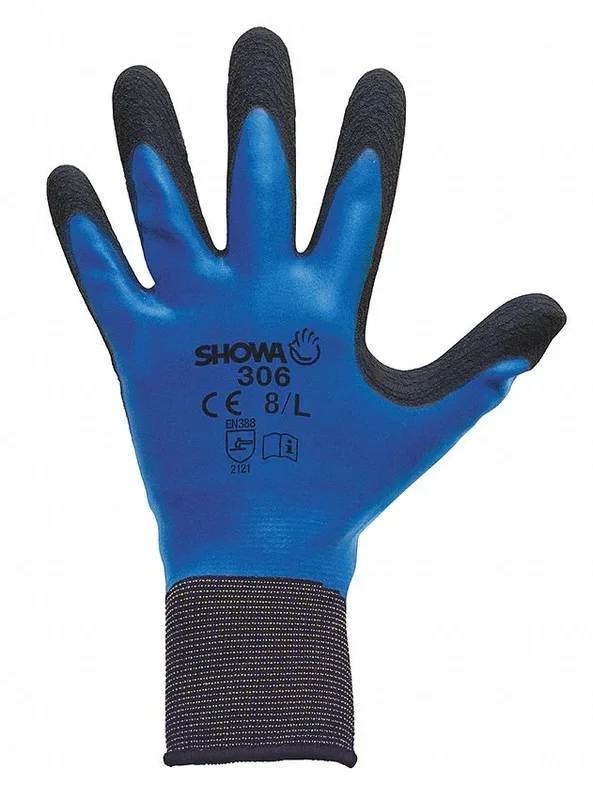 SHOWA Foam Latex Coated Gloves – Size Small (S), Sandy Finish