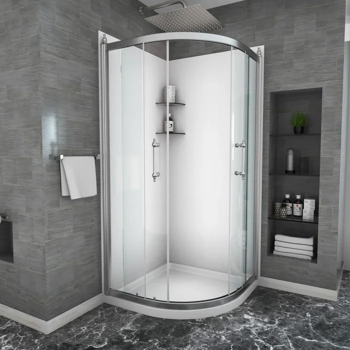 Shower Door 36″ x 75″ Framed Tub Shower Enclosure in Chrome