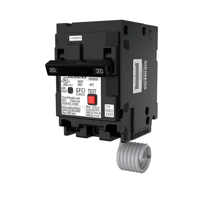 Siemens QEB 20 Amp 2-Pole GFCI (30 mA) Circuit Breaker